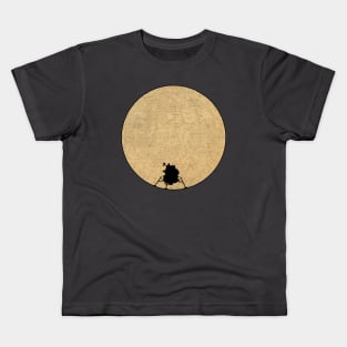 Moon Map with Lunar Landing Module Kids T-Shirt
